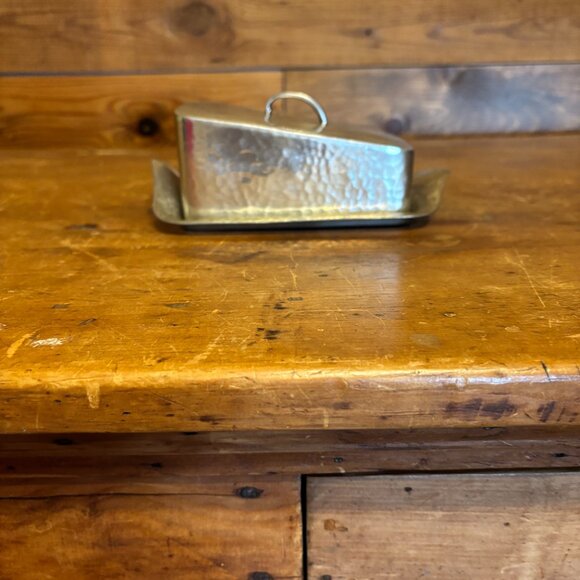 Hand Hammered Pewter Cheese Server - Picture 2 of 3